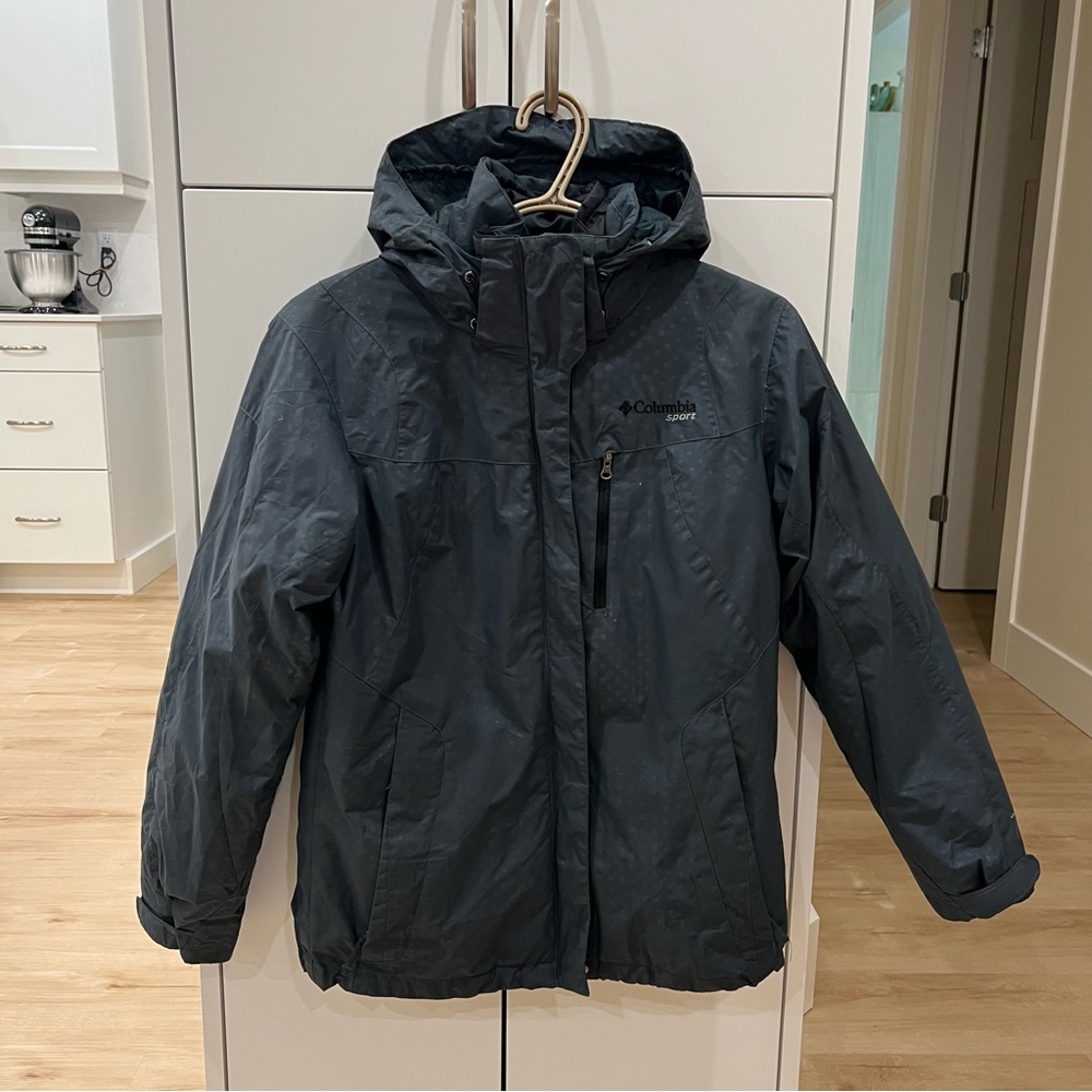 Columbia Interchange 2 in 1 Navy Blue/Black Women Winter Jacket Size Small